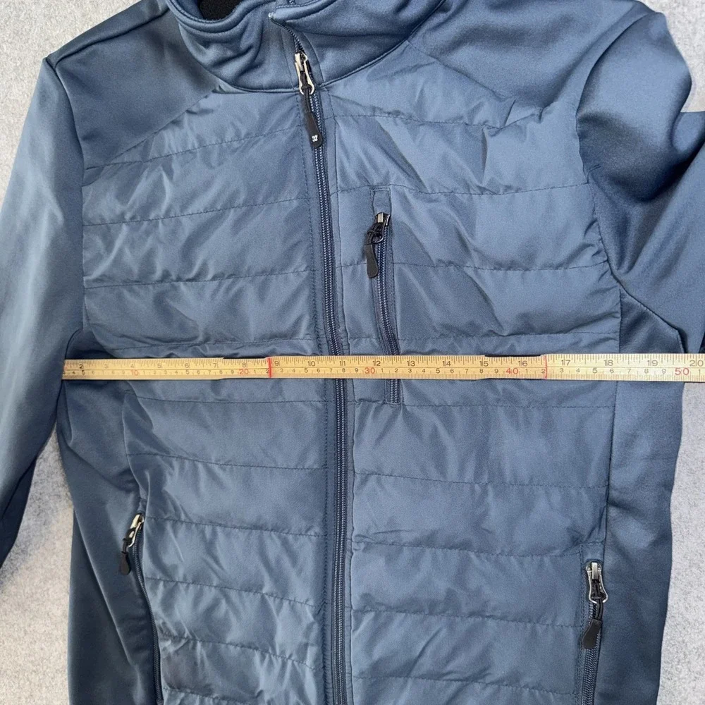 32 Degrees Heat Hybrid Mixed Media Jacket Small Blue Quilted Insulated Full Zip